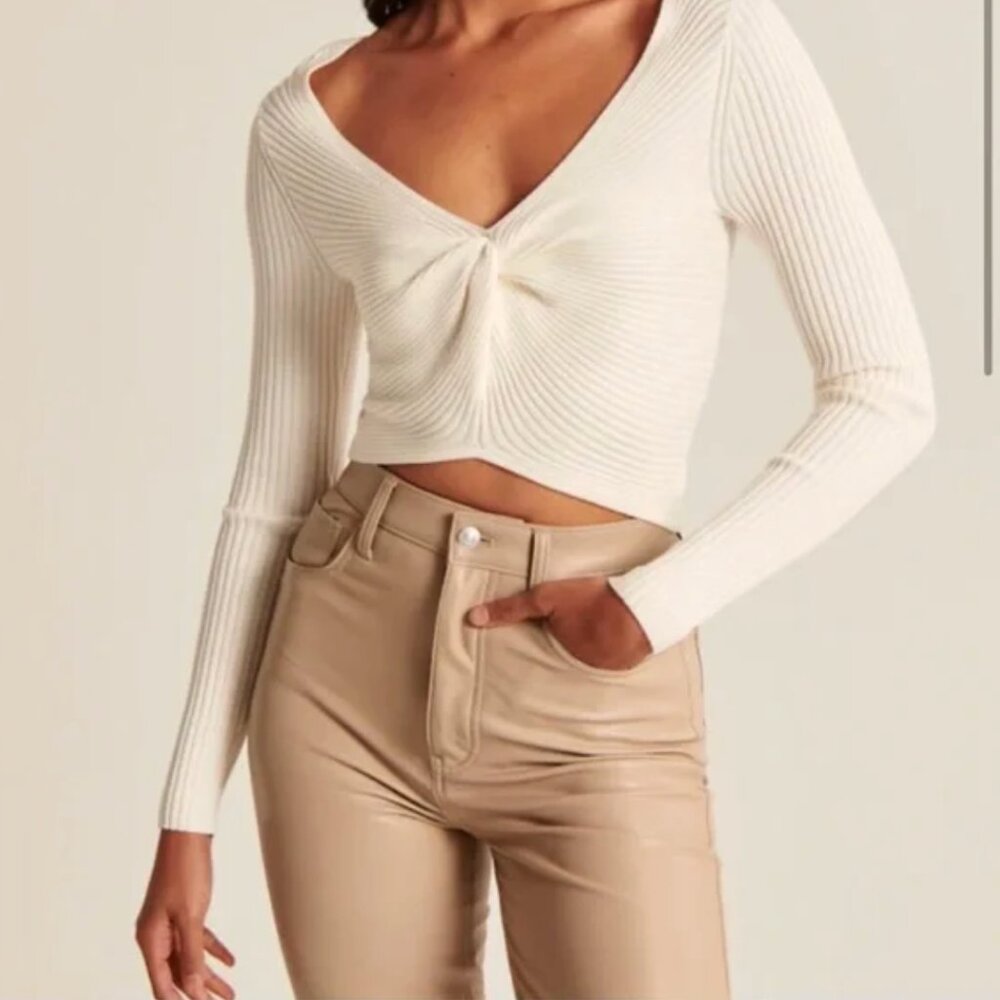 Abercrombie Twist-Front Sweater Top, size Small